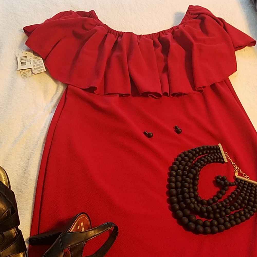 LuLaRoe Cici Red Size Large